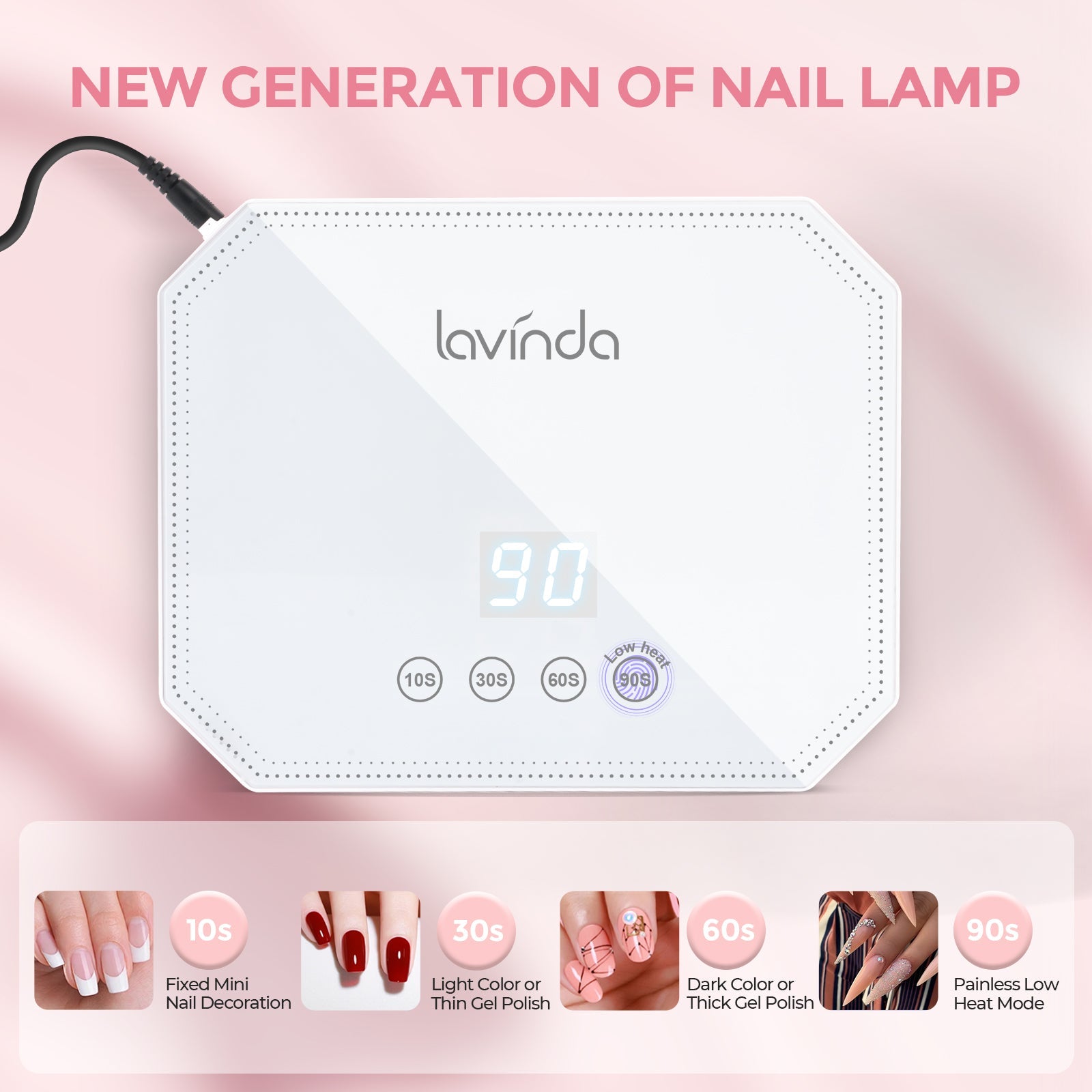 Lumina™ Nail Lamp - White - Plug-in UV/LED