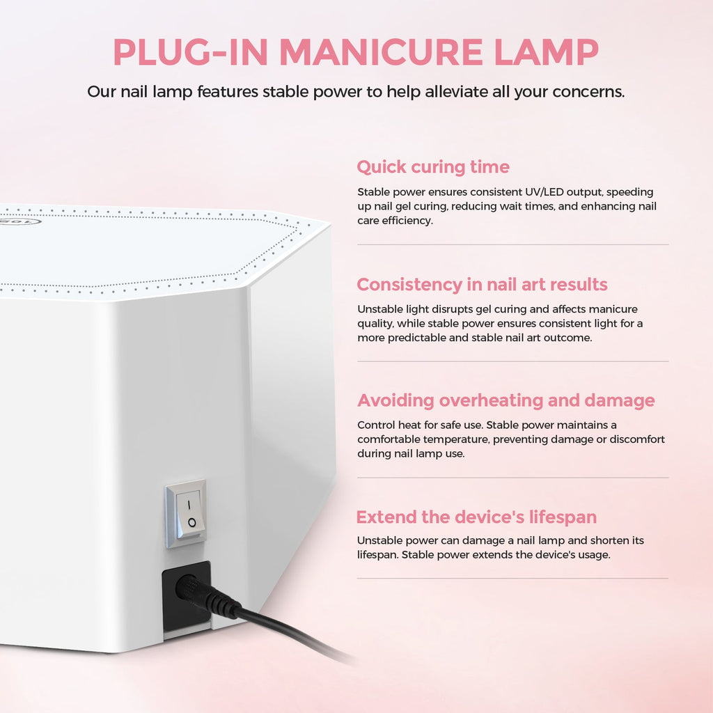 Lumina™ Nail Lamp - White - Plug-in UV/LED