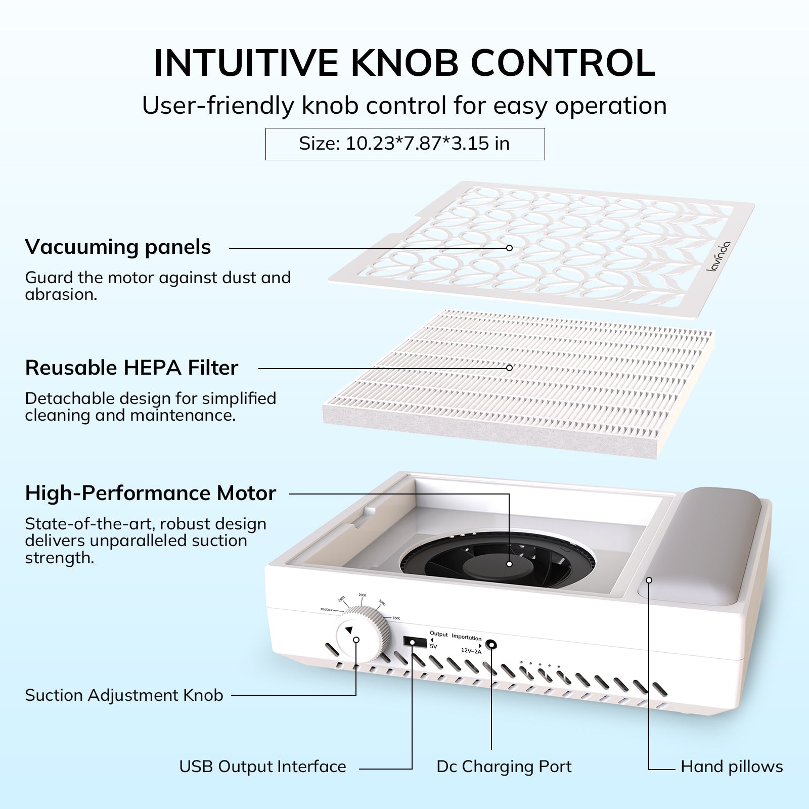 Pure™ Lite Nail Dust Collector - White