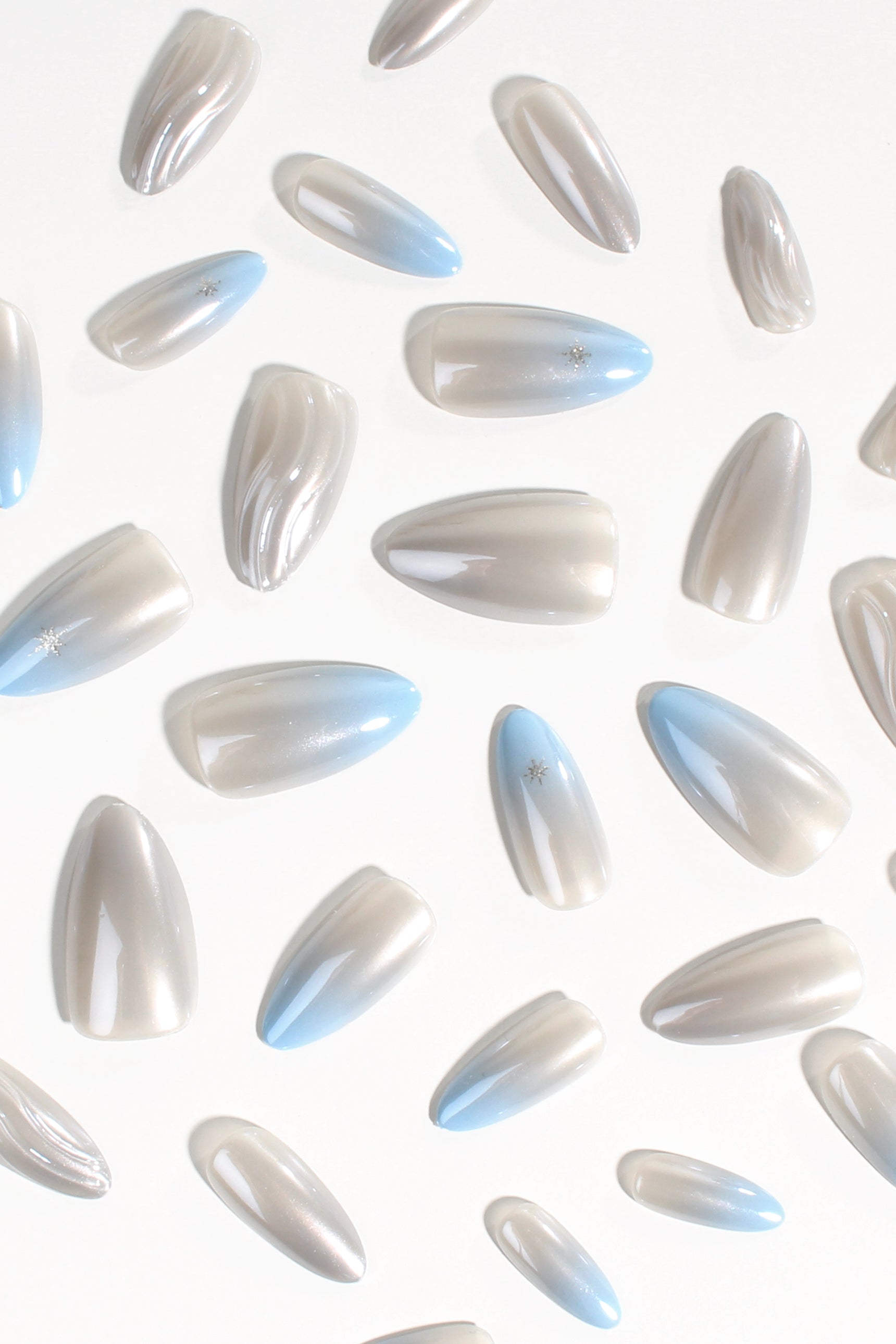 Silver Tide | Soft & Durable Press-On Nails